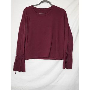 Zara Womens Flare Long Sleeved Jumper‎ Burgundy Sz Large